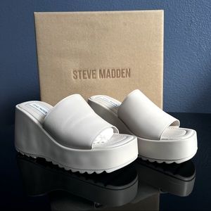 STEVE MADDEN PEPE30 NATURAL TRENDY MULE PLATFORM SANDAL